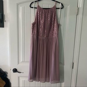 Size 20 mauve dress with sequenced designed top